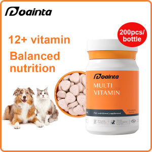 PUAINTA Multivitamin Tablet for Cat and Dog Supplement for pets Improve immunity Promote Fur Growth Balanced Nutrition 200Tabs/Bottle