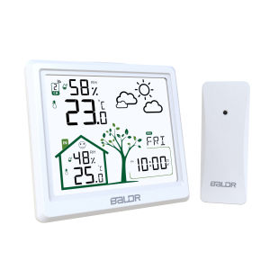 Baldr Wireless Weather Station 4.9" Digital Indoor Outdoor Temperature Humidity Monitor Alarm Clock Comfort Tips Forecast