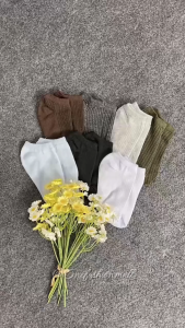 ONEFASHIONMALL Kaoskaki pendek Wanita Pria Polos Garis Short Socks Ankel Semata Fashion Korean Style Sport KK006