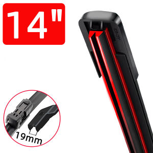 PINMOAP Dual Rubber Strip Car Windshield Wiper 19mm 14"16"17"18"19"20"21"22"24"26"Car Natural Rubber Strip Silent Wiper Blade