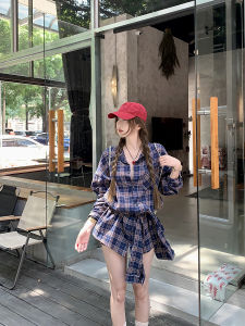 American Style Long Sleeve Polo Collar Shirt Women Loose Slimming Midi Length Shirt Irregular Top Polyester Fiber Commute Style