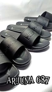 Sandal Selop Hush Puppis Fullblack Edition Sandal Casual Pria & Wanita Bahan Ringan Premium