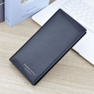 Fashionable Long Mens Wallet ManYiDi Business Casual Vertical PU Leather Wallet Large Capacity Soft Closure Suit Bag
