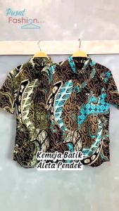 Baju Batik Pria Aleta Modern Lengan Pendek Katun M - XL