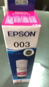 EPSON 003 Mสีม่วงแดง  T00V300แท้ศูนย์ของใหม่คุณภาพ100%เครื่องปริ้นเตอร์ EPSON L3110/ เครื่องปริ้นเตอร์ EPSON L3150 ปริมาณการพิมพ์บนกระดาษขนาด A4 ได้ 7500 ห