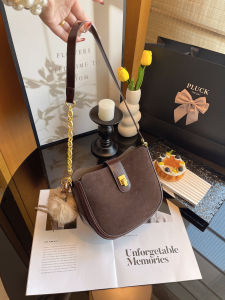 MY&FSNH | Túi Clutch Da Đẹp Vintage Matte Hình Nửa Tròn Đa Năng Có Khóa