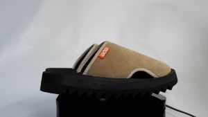 Edefootwear MIKIE - Sandal Slipper Slide Suede Slip on Abu Pria Wanita