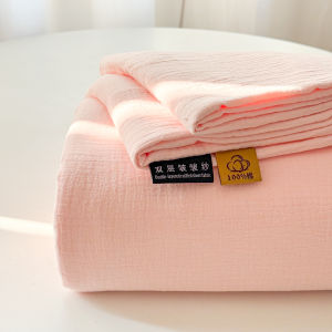 JoynCleon | Home Dormitory Suitable 100% Cotton Wrinkled Gauze Bed Sheet 158cm