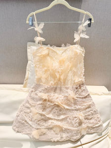 Elegant French Style Bow Strap Dress