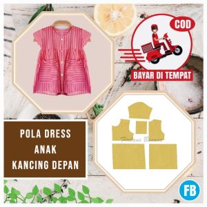 【COD】 Pola Dress Anak Perempuan Kancing Depan | Pola Baju Anak Perempuan | Pola Instan Dress | Pola Jiplak | Pola Jahitan Lengkap Firdaus Busana