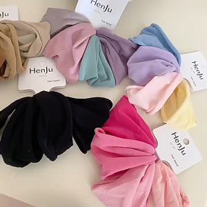 Unimese Set 4pcs Scrunchies Ikat Rambut Macarons Elastis Fashion Harian