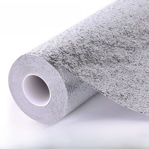 Self-adhesive Kitchen Wall Paper Aluminum Foil Sticker Waterproof Oil-resistant Cabinet Stove Non-flammable Moisture-proof Heat-resistant