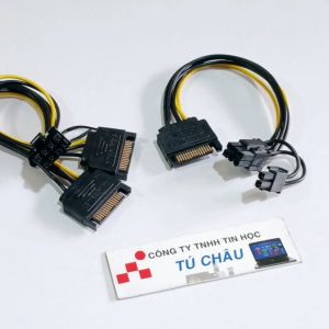 Cáp SATA ra 6 Pin (Có 2 Pin rời tách 8 Pin thành 6 Pin) / Dài 15Cm