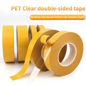 Heat Resistant PET Double Sided Adhesive Tape 0.05mm Thick Transparent No Trace Super Sticky Strong High Temperature Resistance