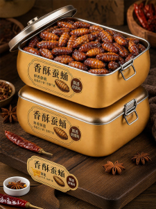 SONGNIJIA | Ready to Eat Non-Fried Edible Silkworm Spicy and Five Spice Flavors