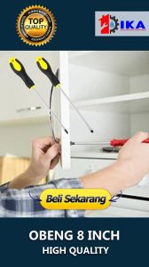 Obeng SUPER PANJANG 10 - 12 inch Bolak Balik Plus Minus Berkualitas / obeng getok BB Obeng Bolak BalikJUMBO Obeng Gagang Karet Plus Minus Panjang 8 inch (+) (-) 20 cm
