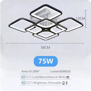 Nordic Square Pendant Light LED Ceiling Lamp Ceiling Chandelier Suitable for Bedrooms Living Rooms Home Lighting Decoration