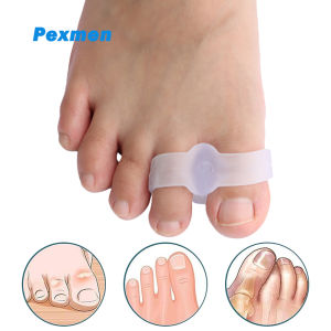 Pexmen 2/4Pcs Bunion Corrector Toe Separators with 2 Loops Big Toe Spacer Suitable for Bunion and Overlap Toe Foot Care Tool