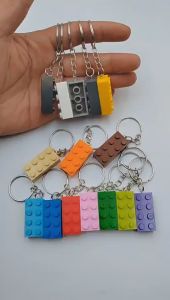 DIY Building Blocks Key Chain Building Blocks KeyChain Hanging Ring Bricks Accessories Keychain Creative Brick Kits Toys