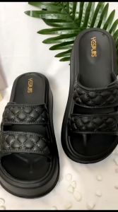 Sandal Selop Wedges Fashion Wanita Strap Tali 2 Tinggi 7 CM Bahan EVA  6018-1