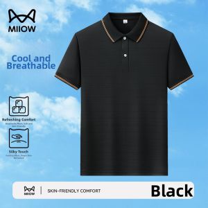 MiiOW | Mens Ice Silk Cooling Pique Polo Shirt Summer