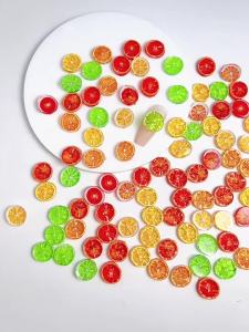 Lemon Resin Nail Charms Parts Mixed Colors Lemon Patches Design Decoration For Nail Art DIY Mini Fruit Orange Slices Accessories