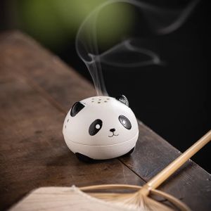 Y Cute Panda Coil Incense Burner Household Indoor Mosquito Incense Holder Sandalwood Agarwood Aromatherapy Stove Summer Decor