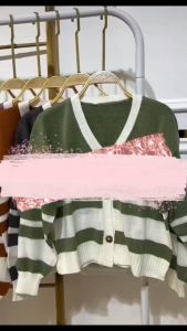 Cardigan Malista Stripe Premium Acrylic - Sweater Atasan Wanita Outer Rajut Korean Style