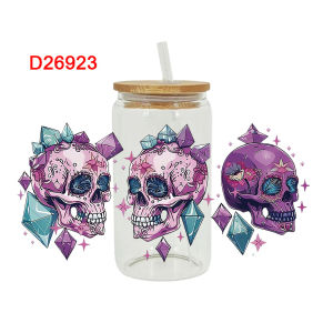 New Cartoon Print Colorful Logo Cup Stickers Waterproof Crystal Labels Decorations for Glass Water Bottles No Trace
