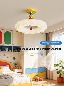 DGY | Memphis Style Creamy Bedroom Ceiling Light Protective Eye Feature