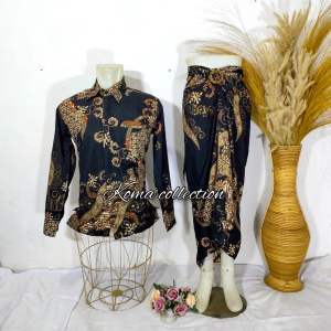 Baju Couple Kemeja Batik Pria Dan Rok Lilit Motif Seruni Coksu Kemeja Kondangan Couple Bareng Doi
