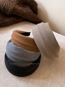 Fall Winter Lazy Style Wide Edge Velvet Hairband Womens Fashion High-End Feeling Headband Versatile Outdoor Hair Clip Accessory