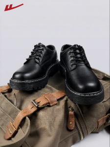 Warrior | Round Toe Derby Shoes Thick Sole Casual Leather Shoes