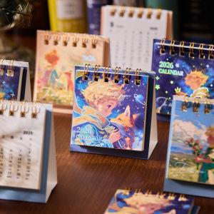 2026 Bronzing Mini Desk Calendar Prince Series Portable Calendar Desktop Ornaments Check-In Plan Small Desk Calendar