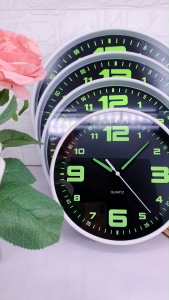 Glass Luminous Wall Clock Silent Sweep Movement Glow in the Dark Home Decoration Big Size For Gift