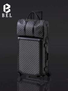 Large Capacity Aluminum Magnesium Alloy Luggage Suitcase Male 20 Inch Boarding Metal Shell Travel Bag with Lock Buckle Closure