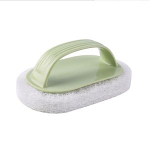 2pcs Handle Cleaning Brush Bathroom Tile Brush Kitchen Cleaning Brush Pot Washing Magic Sponge Bathtub Brush
