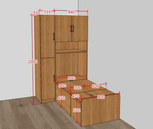Storage bed frame with cabinet customize singapore for helper room/store room/bomb shelter/utility