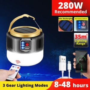 Senter Lampu Lentera Camping LED SMD5730 USB Lantern Solar Panel 280 W