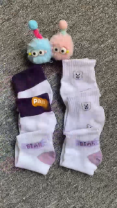 Kaos Kaki Wanita Semata Kaki Purple Bear - Motif Beruang Ungu Pendek Fashion Korean - KK807