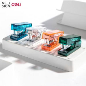 Deli Mini Stapler Transparent Bookbinding Machine For Stationery Office Supplies NS083F Nusign