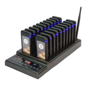 YARMEE Restaurant Pager Calling System 20 Channels Transmitter + 20 Paging Buzzers for Food Court Queuing for Food Pickup