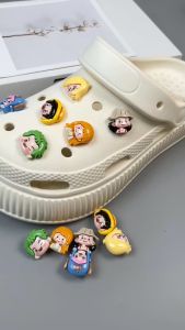 Bộ 12 Sticker Charm 3D chủ đề One piece  DIY Mayto gắn Dép Cross Dép Sục Cá Sấu JB-208