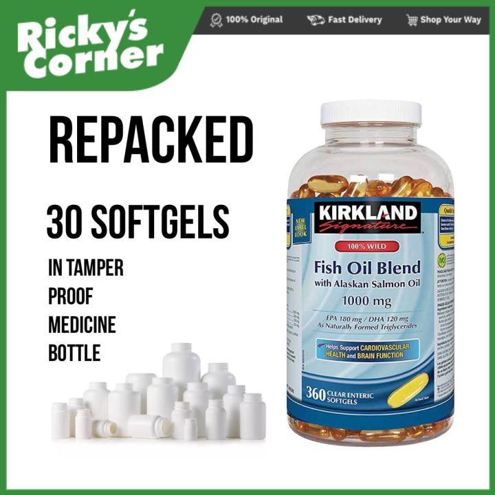 REPACKED kirkland fish oil blend 30 SOFTGELS Lazada PH