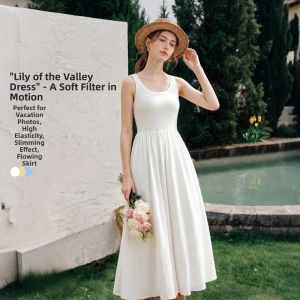 INMAN | Slimming Large Skirt No Sleeve Vest Dress Summer New
