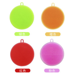 Multi-Functional Silicone Dishwashing Brush Non-Stick Oil Sponge Kitchen Cloth Scouring Pad Household Cleaning Brush for Pots And Plates