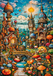 Jigsaw Puzzle 500/1000/1200/2000PCS Fairy Tale Castle Fantasy World Art Brain Teaser Puzzle Calming Hobby Gift
