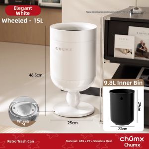 CHUMX | Stylish High-end Large Stainless Steel Trash Bin
