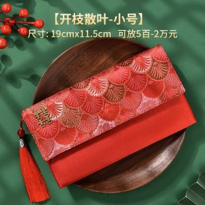 Luxurious Silk Velvet Red Envelope Wedding Ceremony New Couple Tea Offering Creative Ritual Sensation One Thousand Yuan Notes