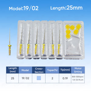 Finer 6pcs Dental Endodontic Files Endo Rotary Files Niti File Endodontics Files 21/25mm Dentistry Root Canal Material